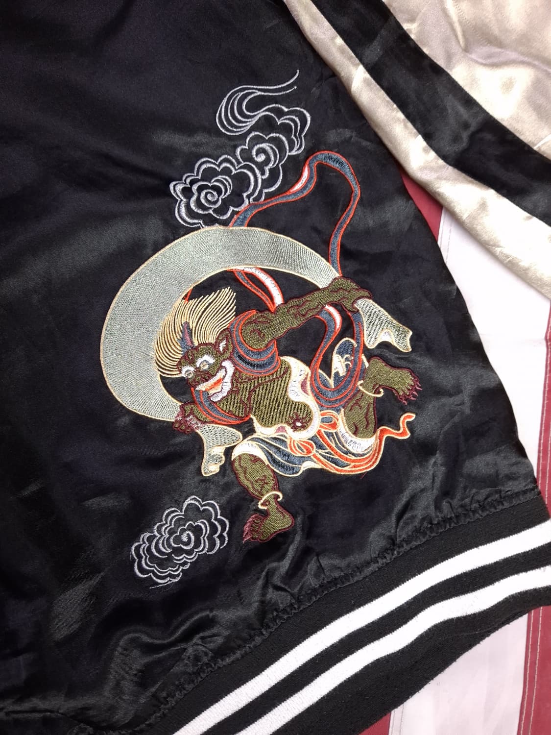 빈티지 일본판 오리엔탈 자수 사틴 스카잔 상품이미지2