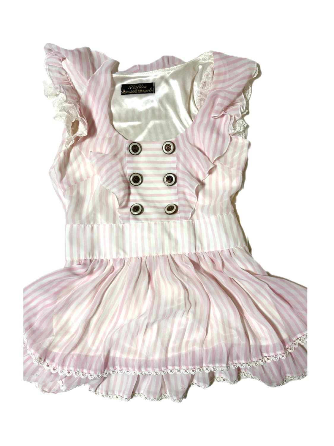 rojita 로지타 히메갸루 백리본 핑크 스트라이프 탑 /로걀달천양산형 상품이미지1