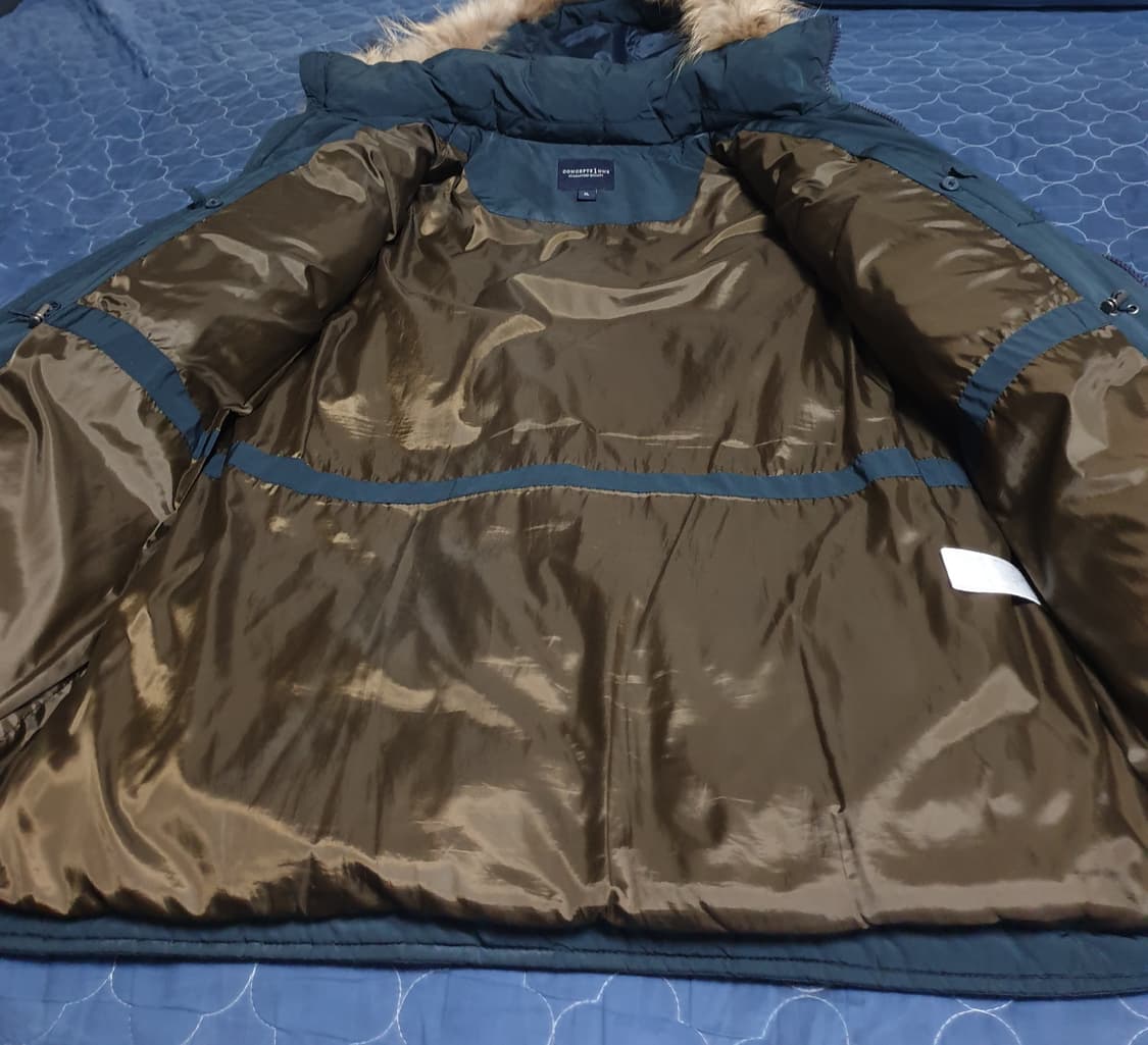 컨셉원 클래식 폭스퍼 오리털 패딩 점퍼 다크네이비 (XL) 상품이미지4