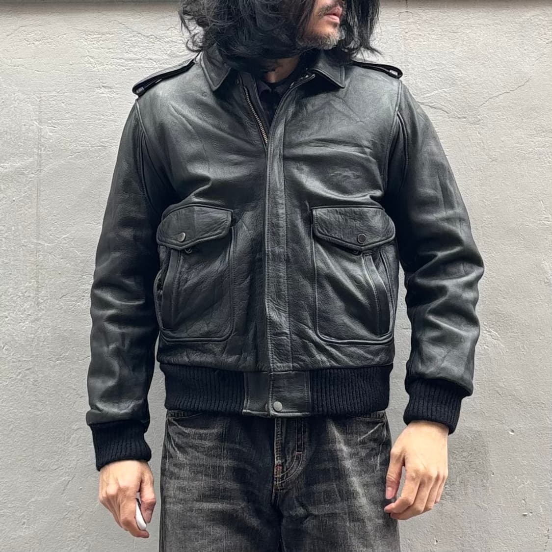 90년대 일본 a-2 가죽 자켓 상품이미지9