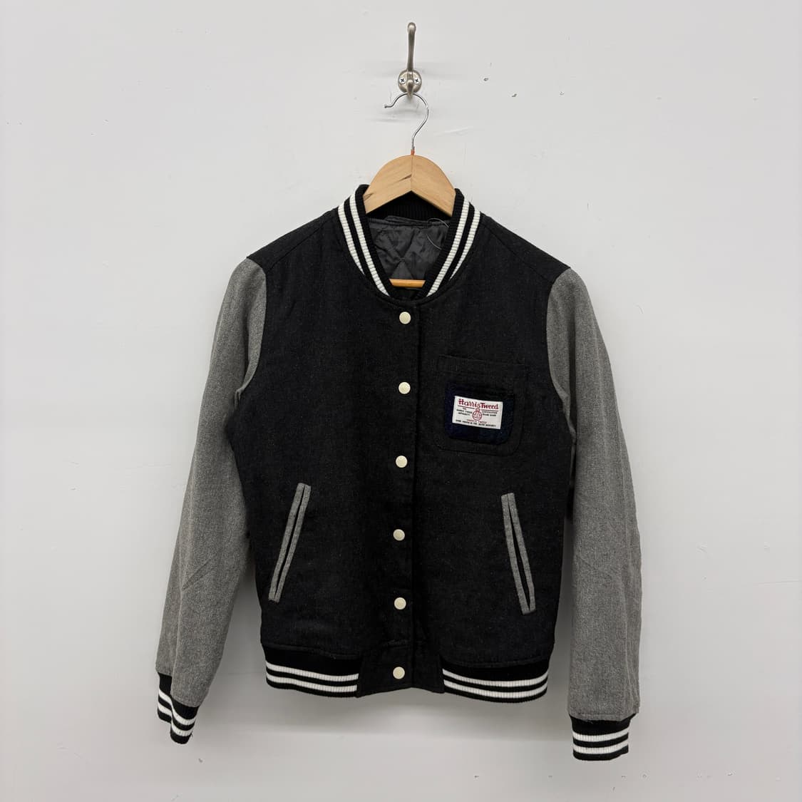 해리스트위드 블랙 스타디움 자켓 여성 S 상품이미지1