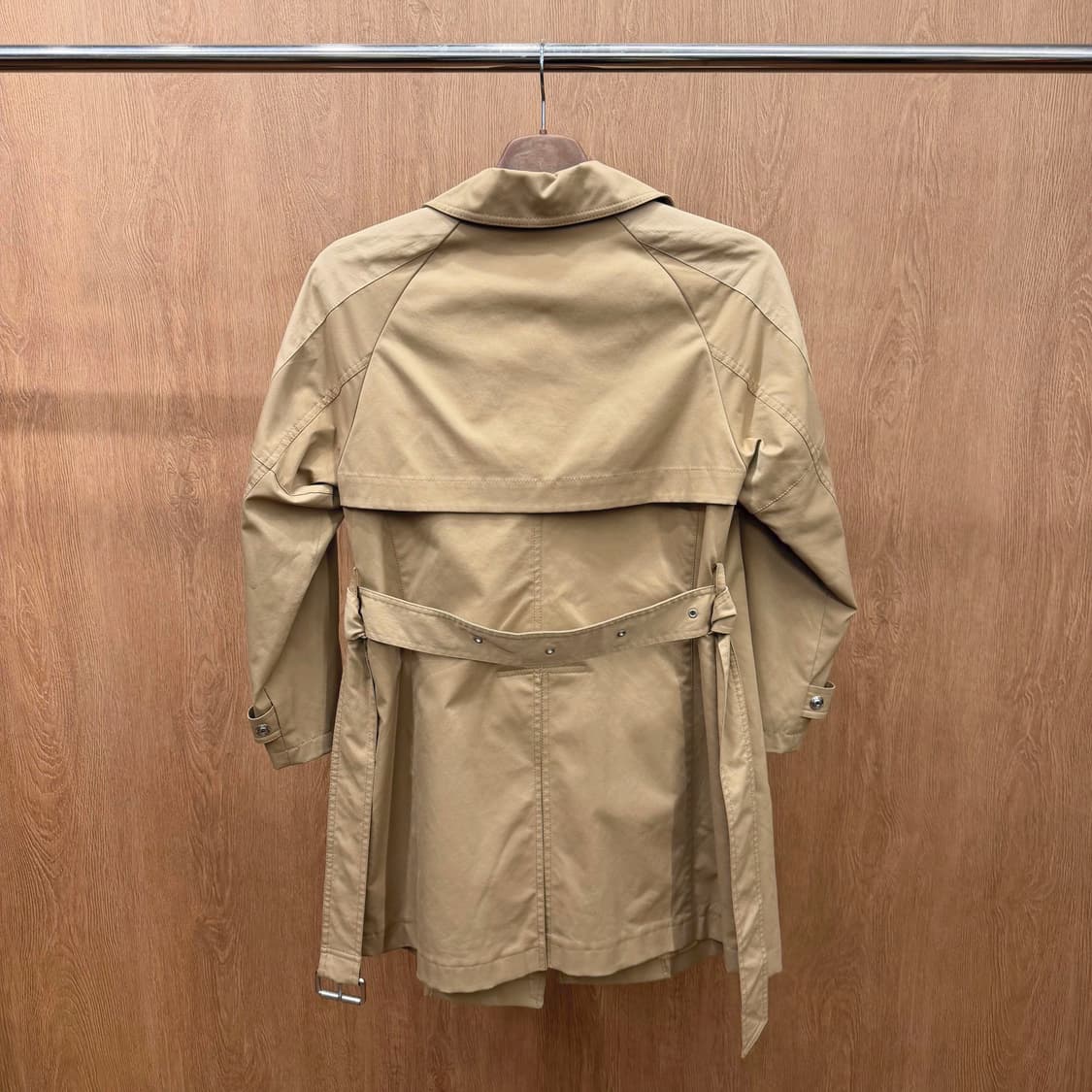 SJSJ 트렌치 코트 언밸런스 플랩 더블 여밈 디테일 베이지 상품이미지3