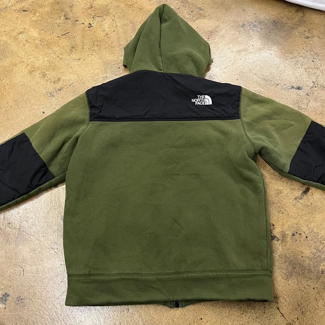 [정품/100] 노스페이스 기모 후드집업 그린 블랙 b18 상품이미지6