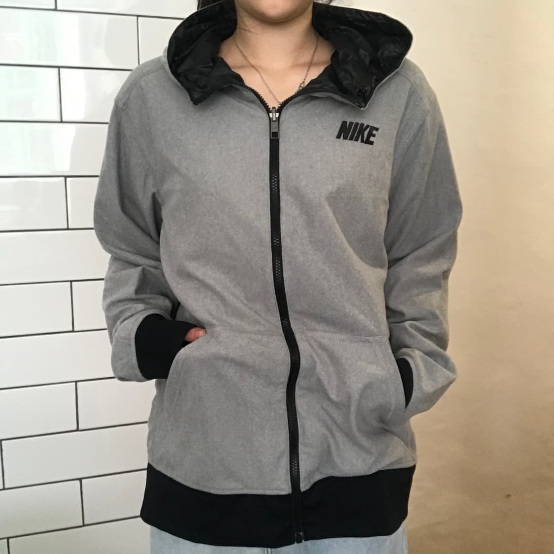 나이키 리버시블 후드 집업 (그레이/블랙) 상품이미지2