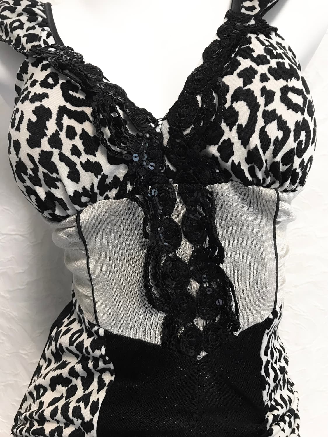 빈티지 갸루 레오파드 코르셋 셔링 원피스 상품이미지4