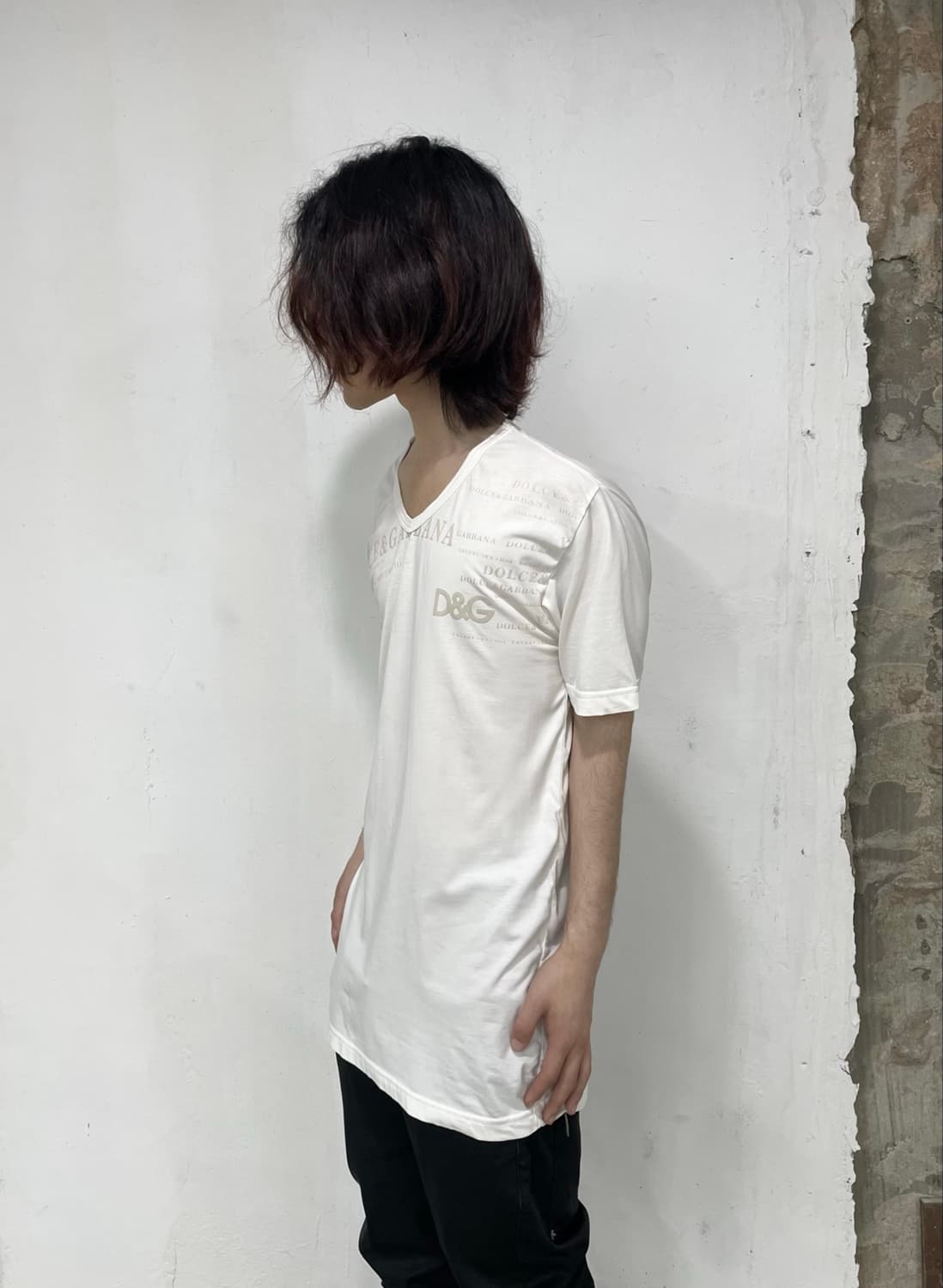 돌체앤가바나 레터링 브이넥 티셔츠 상품이미지4