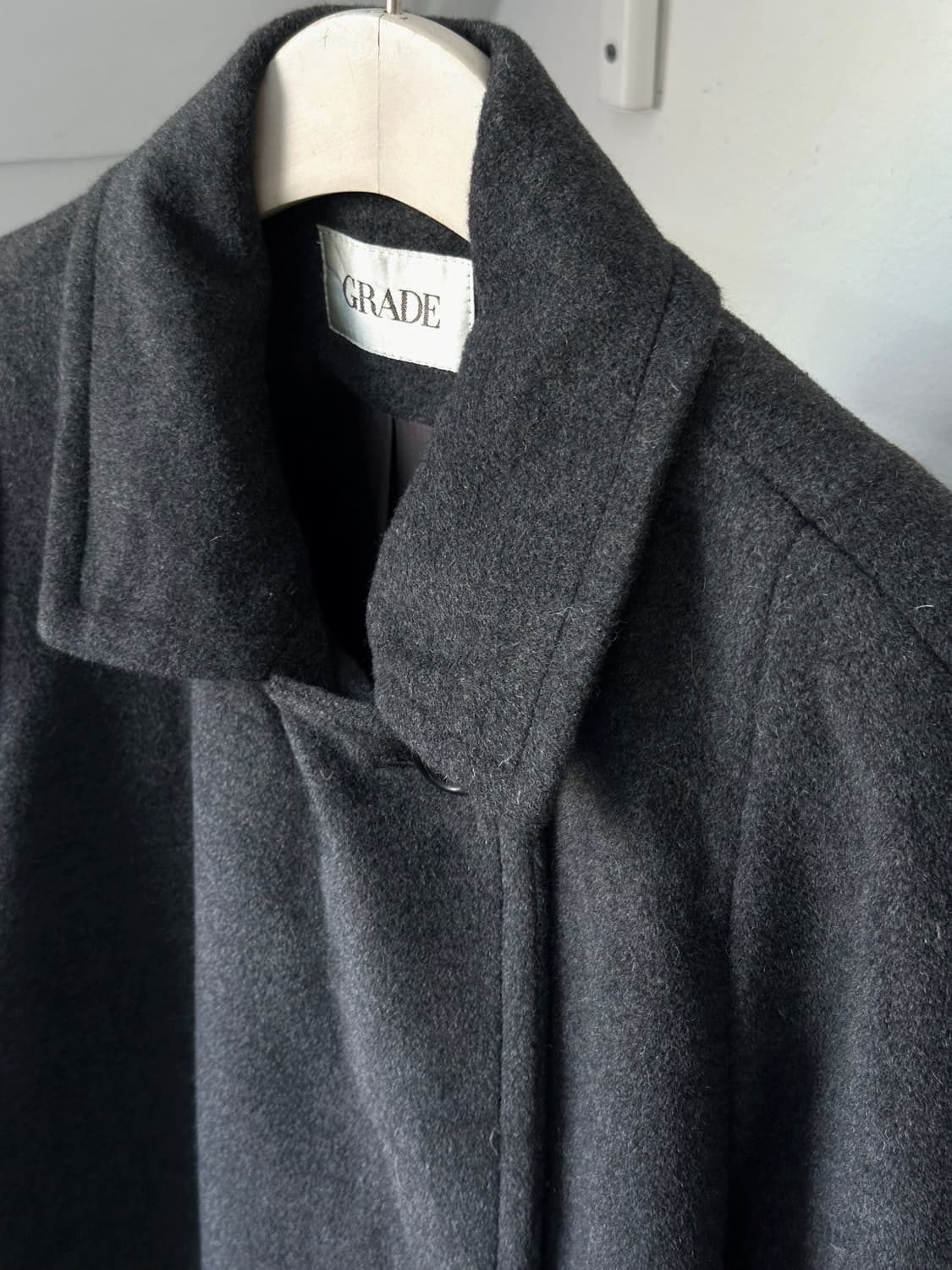 Angora blend brushed fabric mid coat 상품이미지7