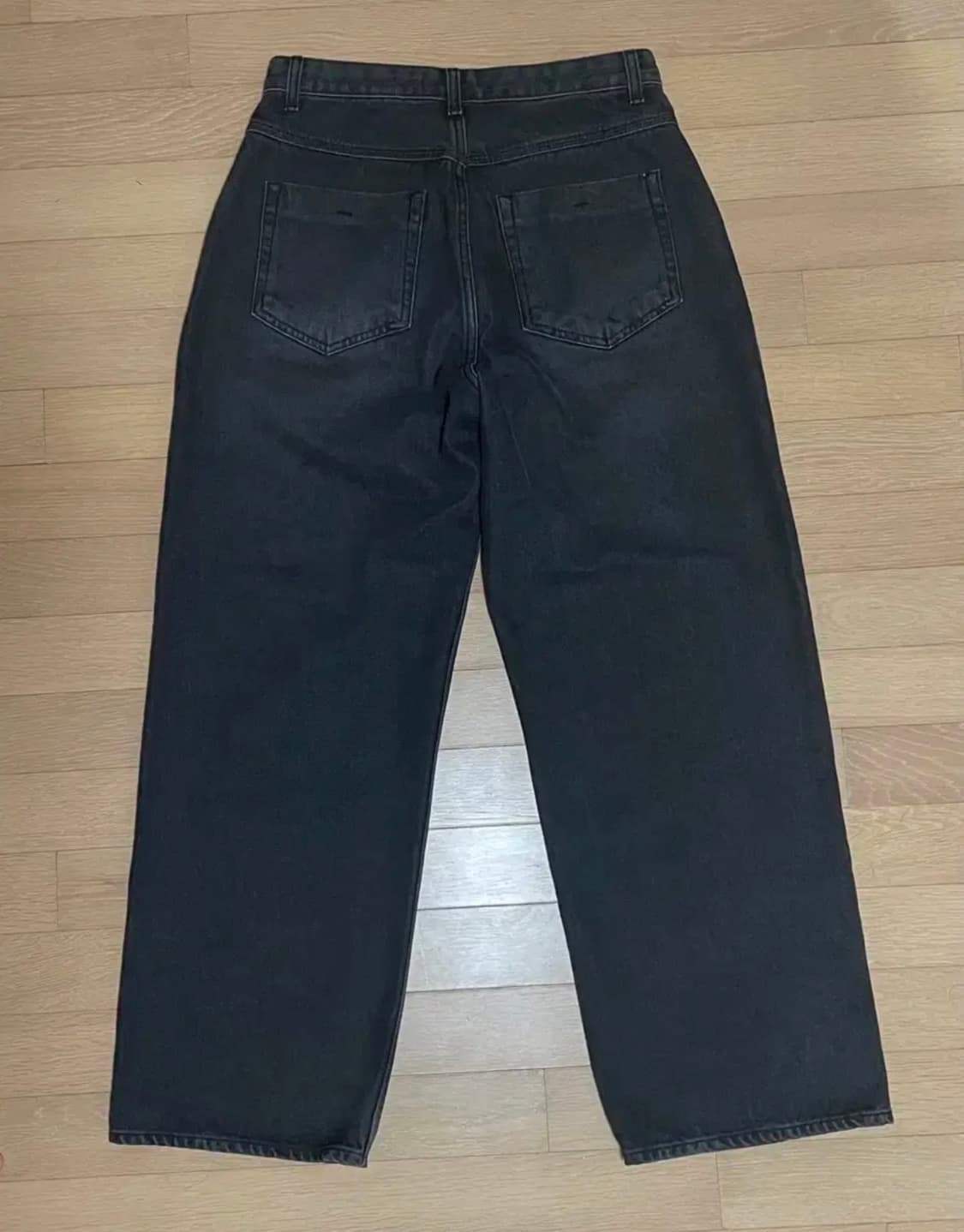 노운 벨티드 데님 팬츠 차콜(흑청) 1사이즈 상품이미지4