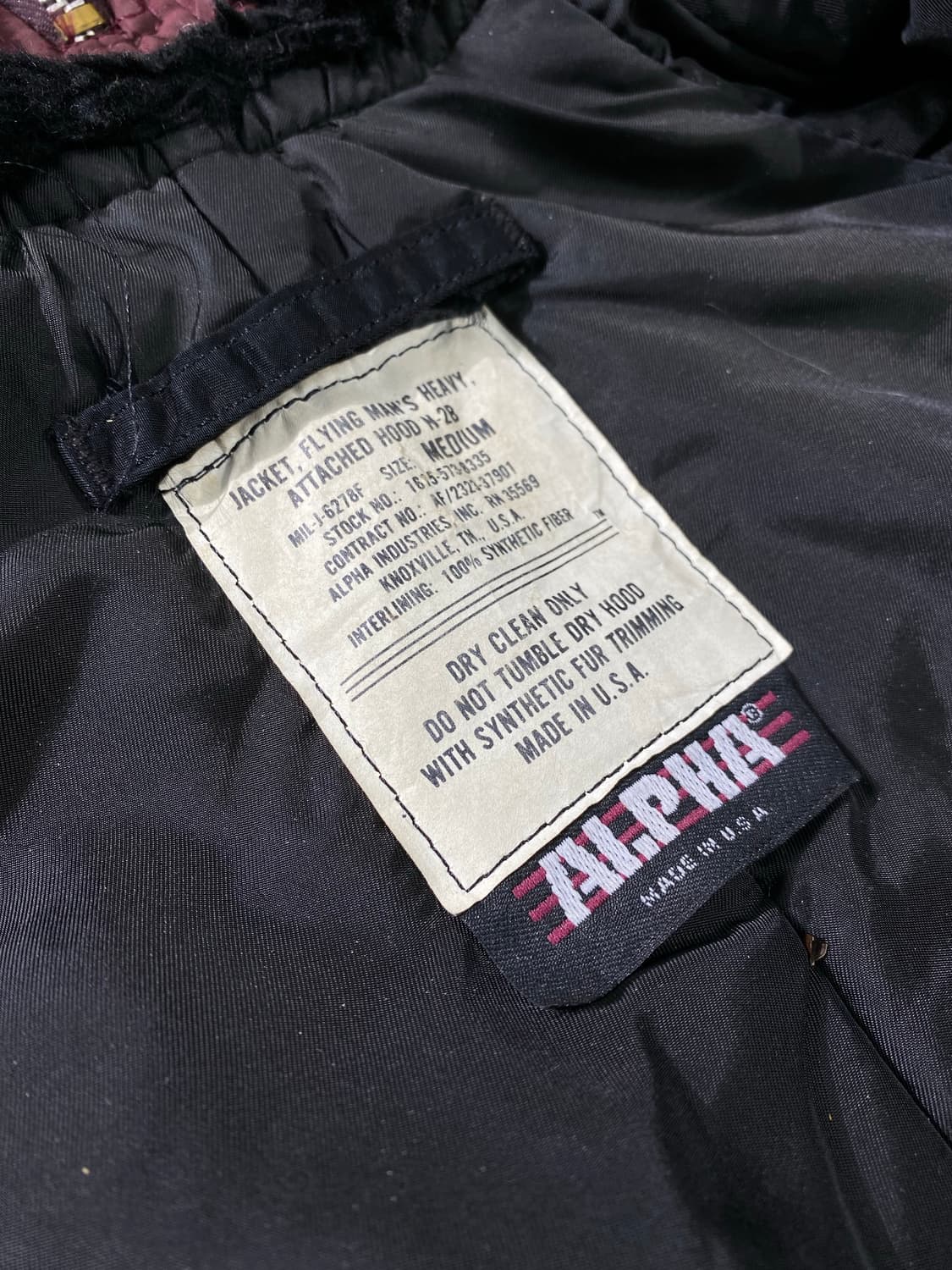 [M] 90s USA 알파인더스트리 N2B 플라이트 자켓 상품이미지9