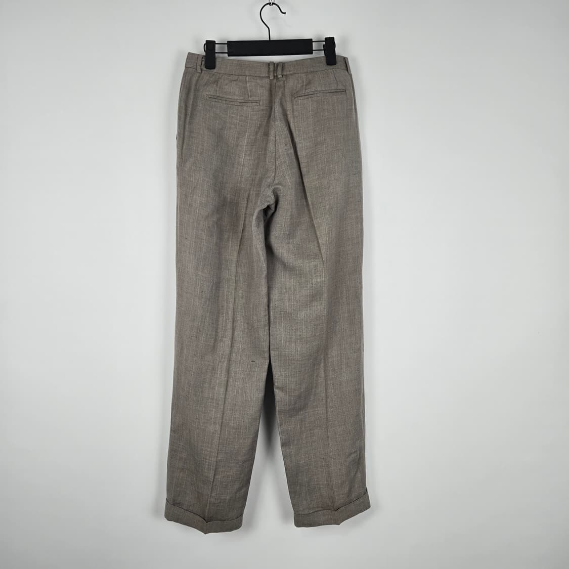 0948 타임 헤링본  마블랜딩  핀턱 슬랙스 바지 상품이미지2