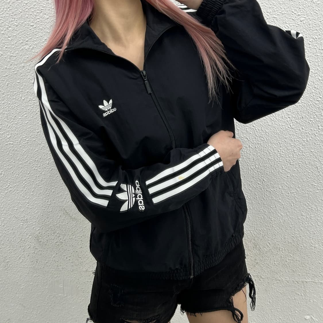 아디다스 화이트라인 블랙 바람막이 M 상품이미지2