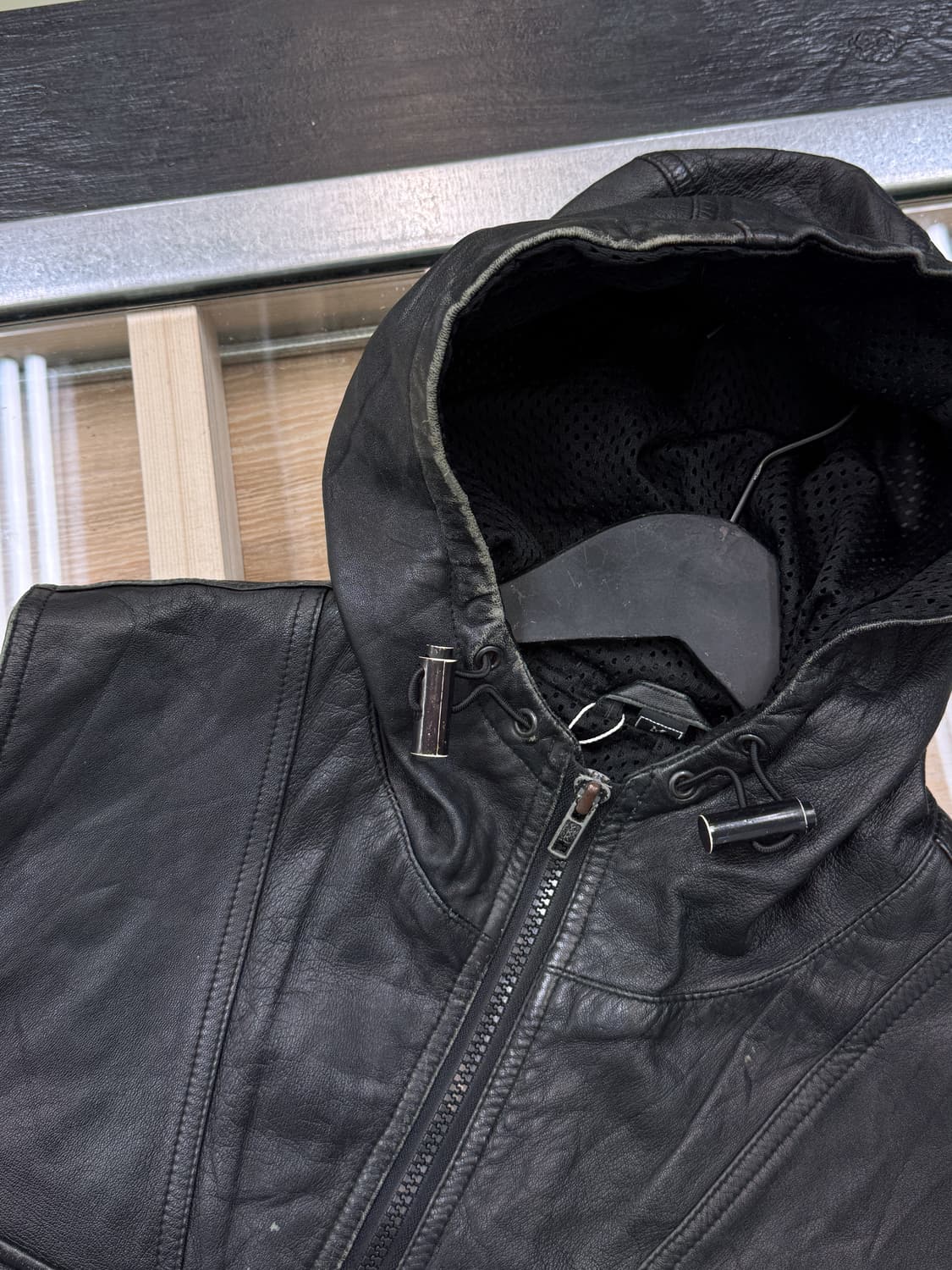 빈티지 투포켓 후드 레더 베스트 상품이미지8