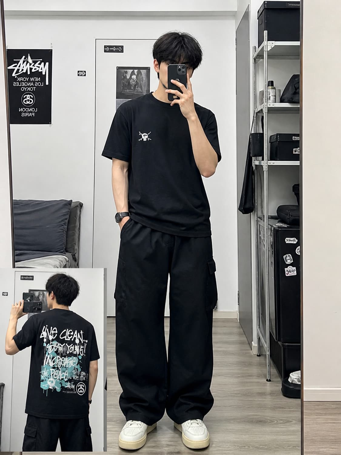 스투시(Stussy) 'LIVE CLEAN...' 백로고 반팔티 상품이미지1