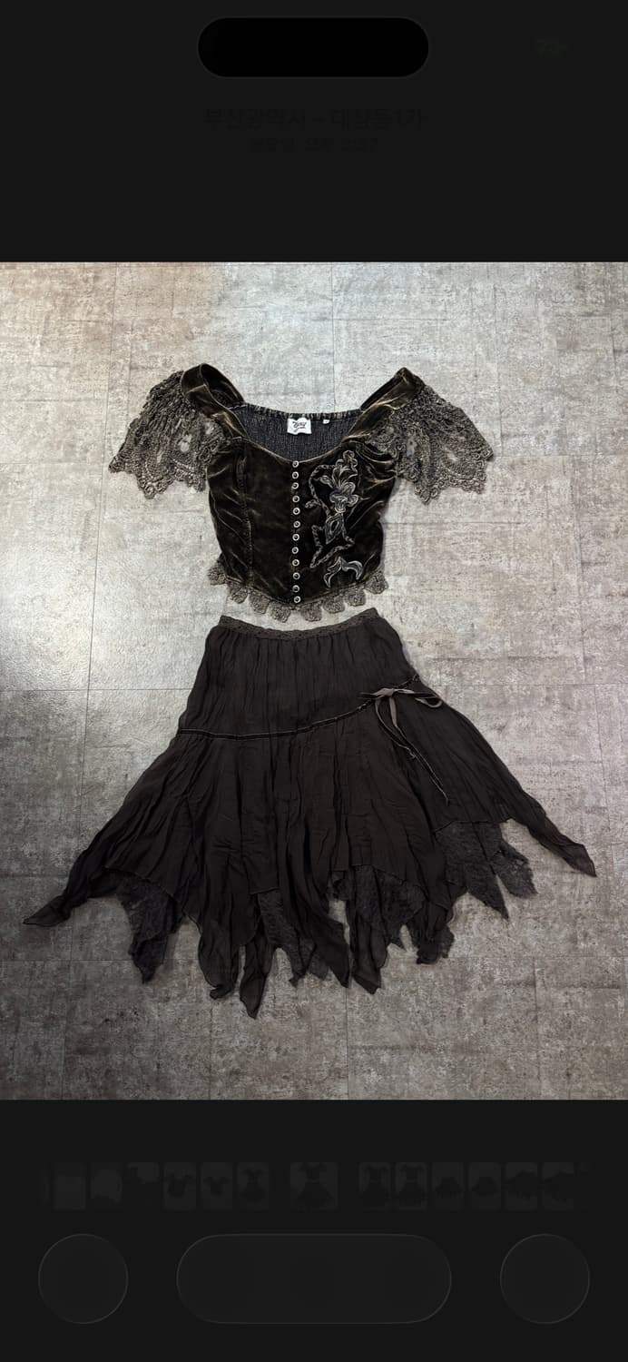 레이스 레이어드 사이드 리본 페어리 스커트 상품이미지10