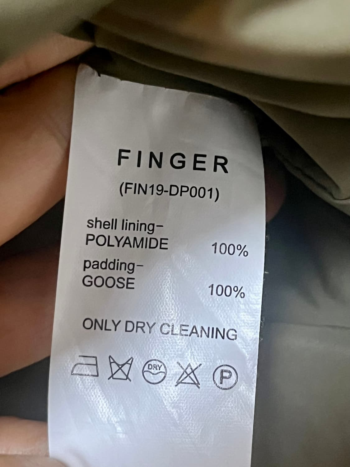 (1회시착) FINGER 구스 다운 패딩 카키 상품이미지6