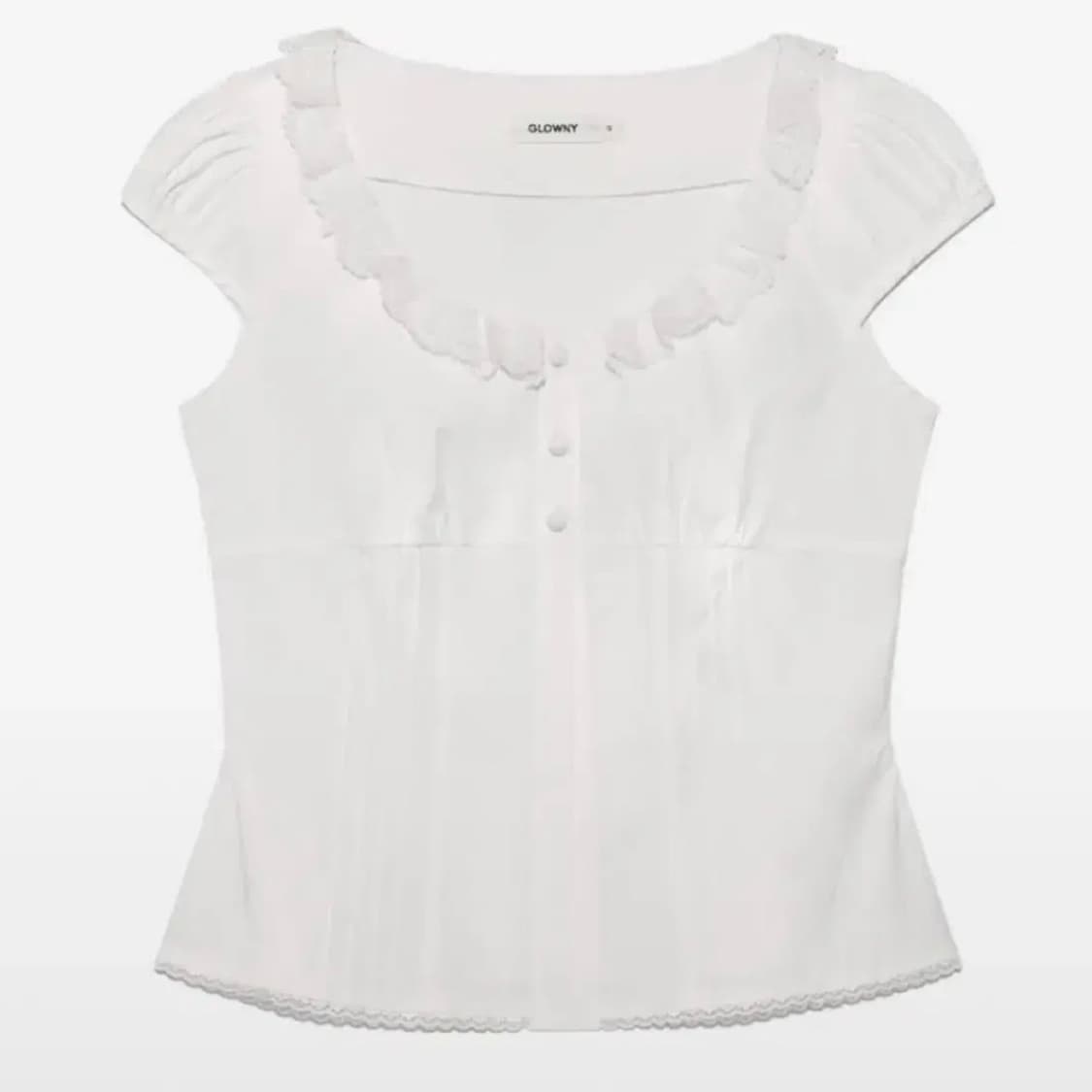 글로니 SUGAR PUFF BLOUSE 화이트, 시나몬 L 상품이미지1