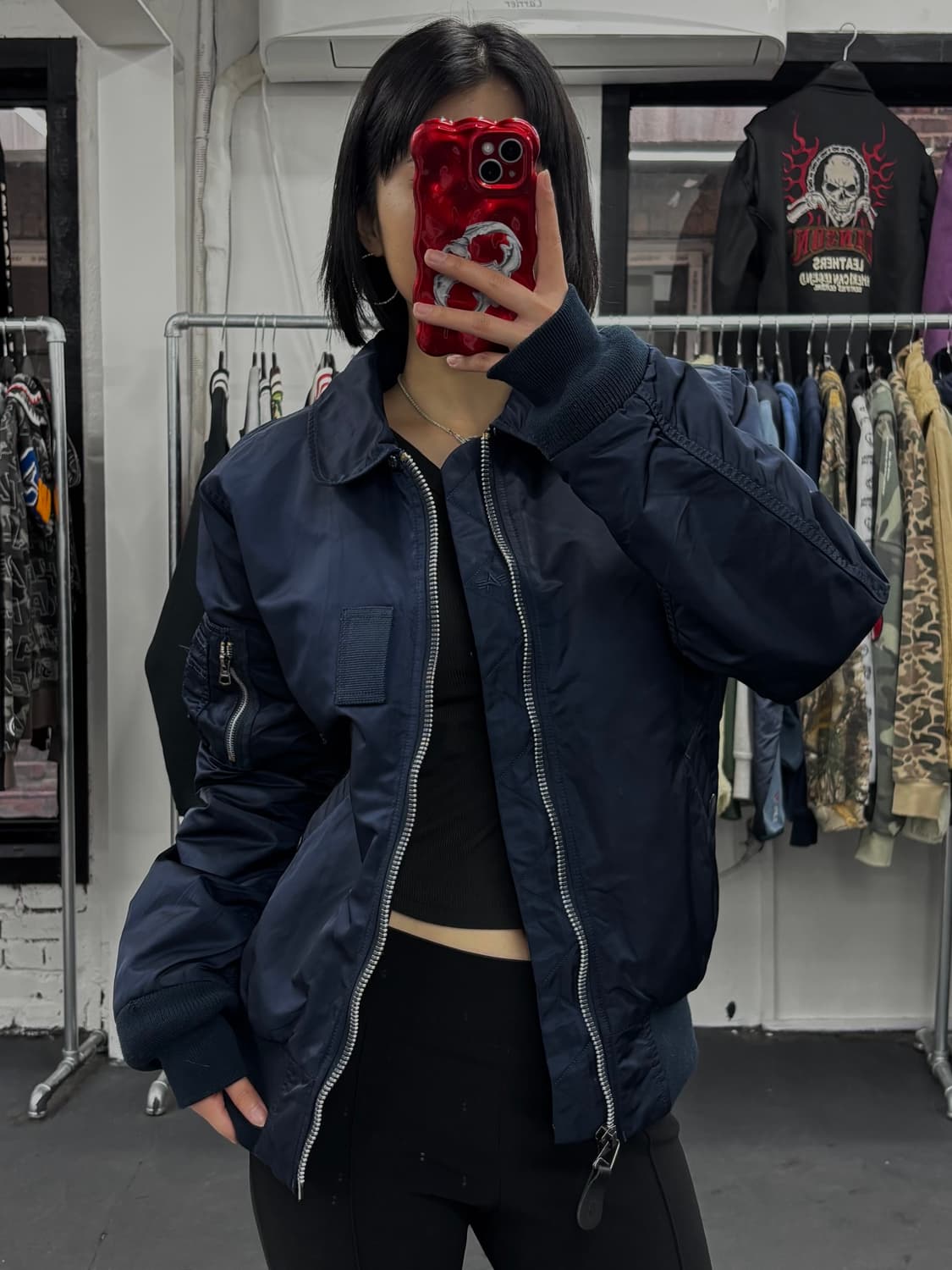 알파 인더스트리 슬림핏 네이비 MA-1 상품이미지1