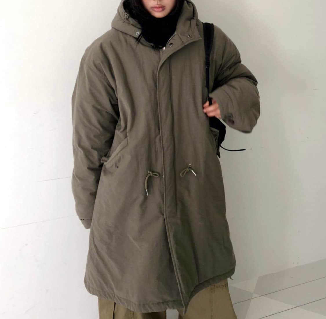 롱 야상 패딩 후드 점퍼 자켓 상품이미지3