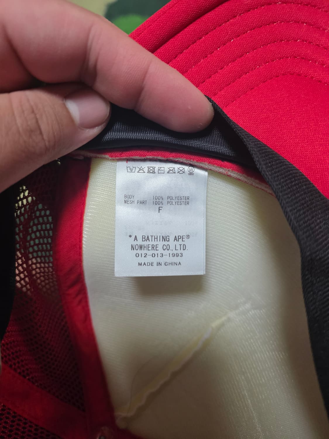 [OS]베이프 GOAPE 포인트 컬리지 메쉬캡 레드 상품이미지4