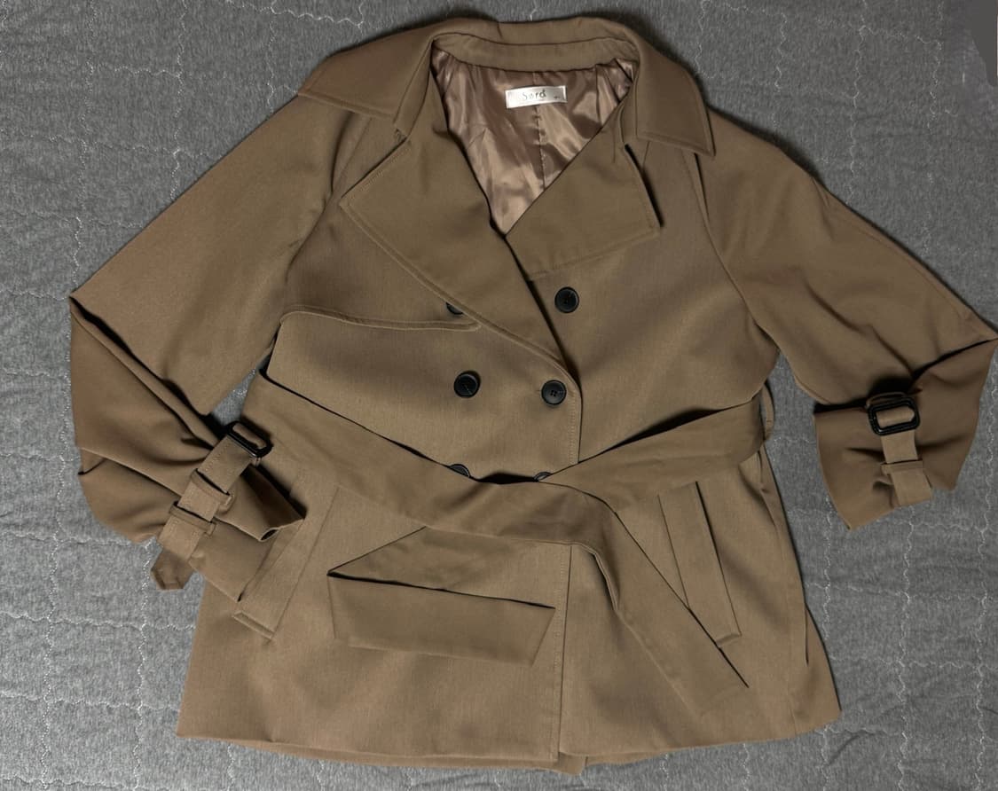 어텀커킨 코코아 숏트렌치코트 상품이미지6