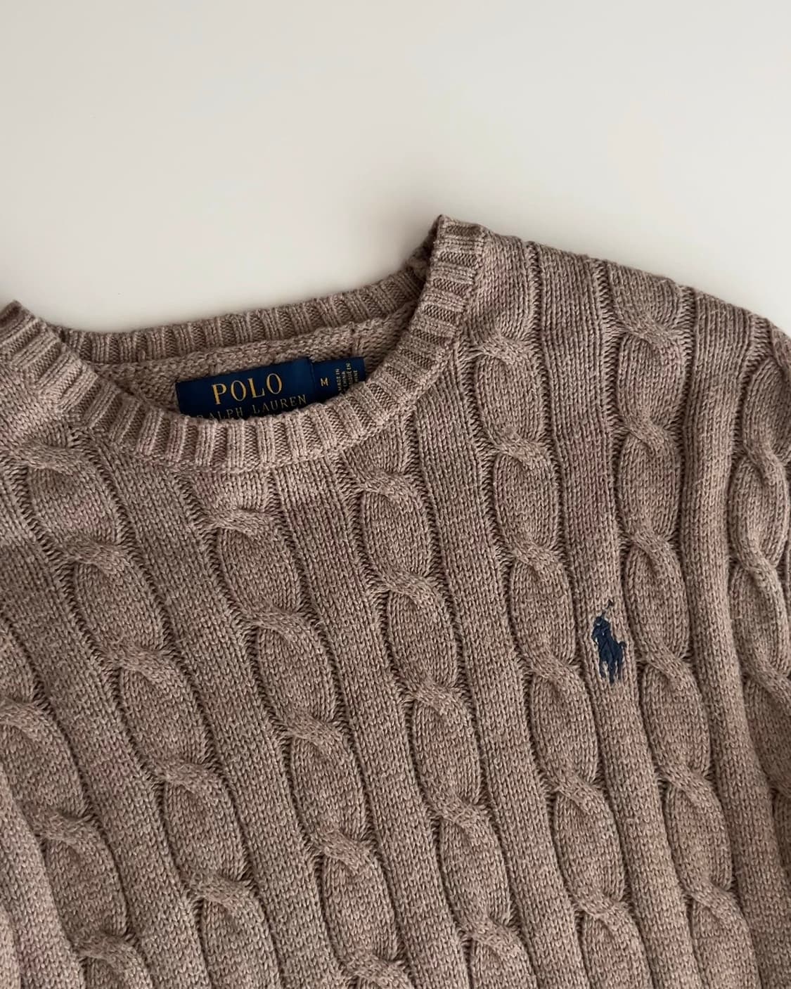 폴로 랄프로렌 베이지 케이블 니트 M 상품이미지3