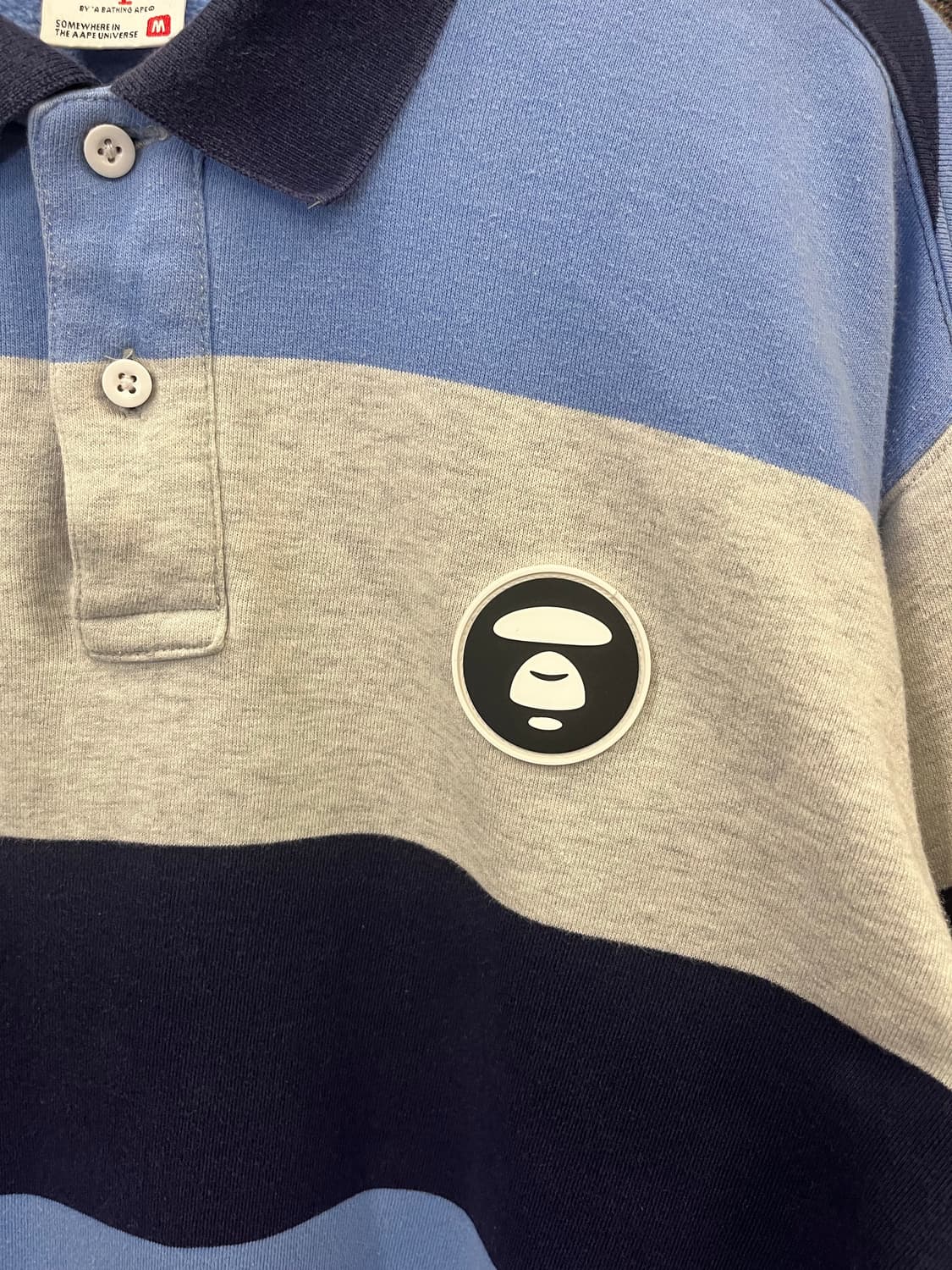 Aape 에이프 스트라이프 레이어드 럭비티 #csz742 상품이미지3