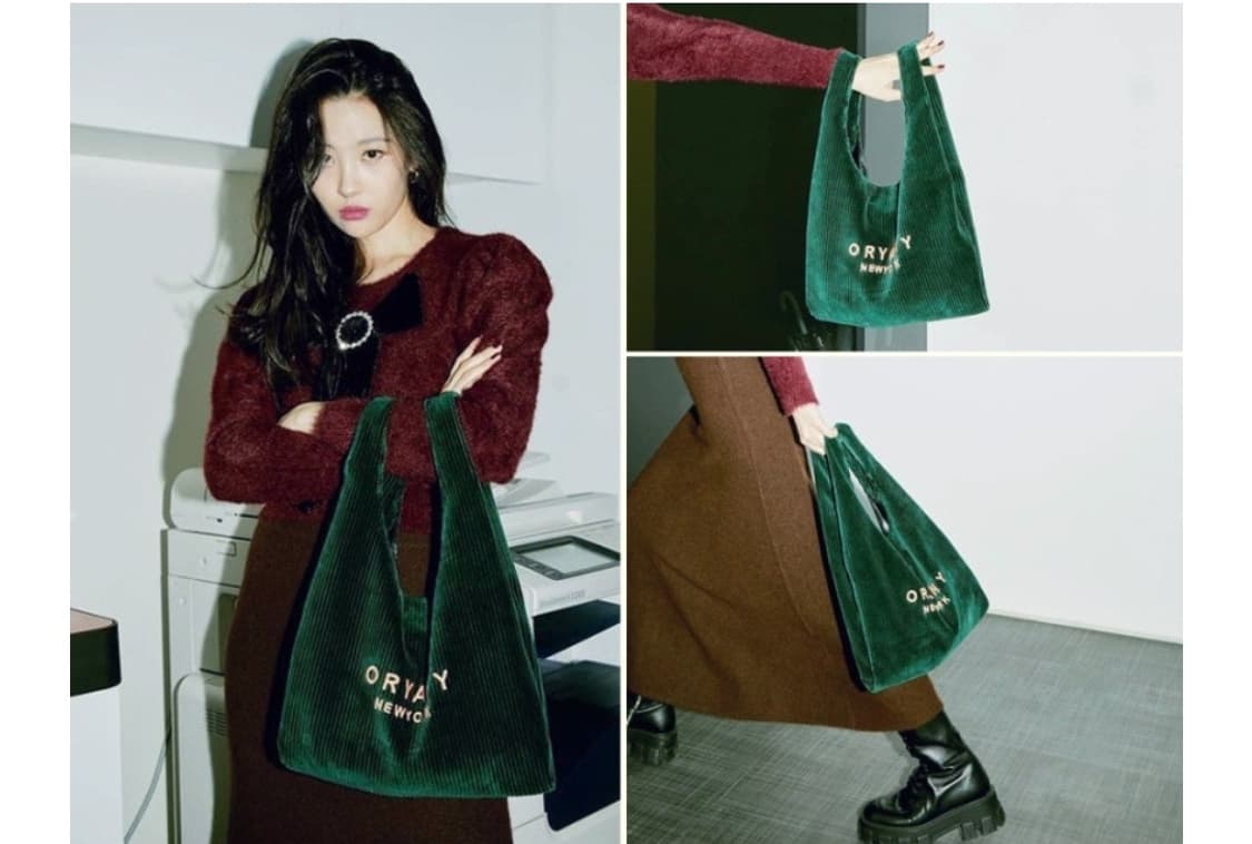 ORYANY 선미 오야니 네이비 벨벳 코듀로이백 크로스백 가방 상품이미지1