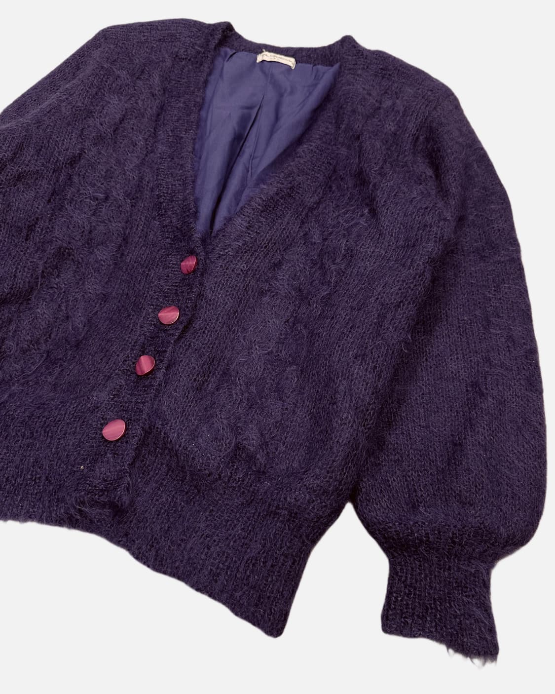 purple hairy mohair cardigan 상품이미지3