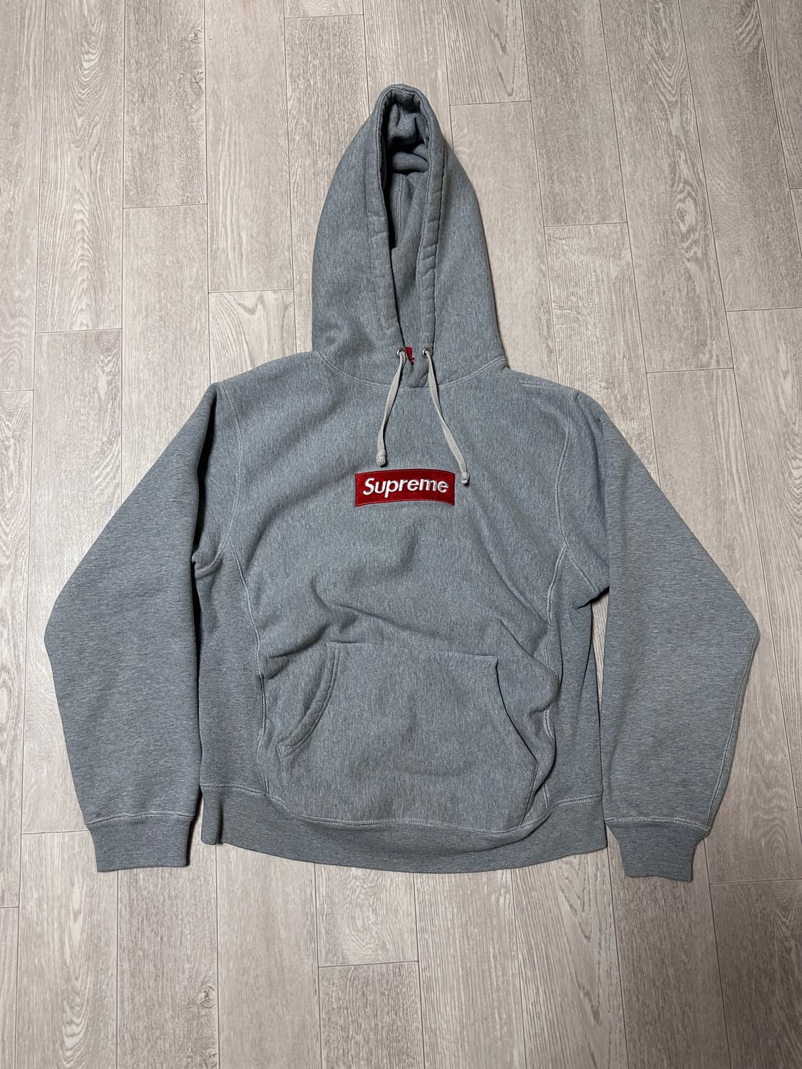 슈프림 박스로고 후드티 그레이 레드 상품이미지1