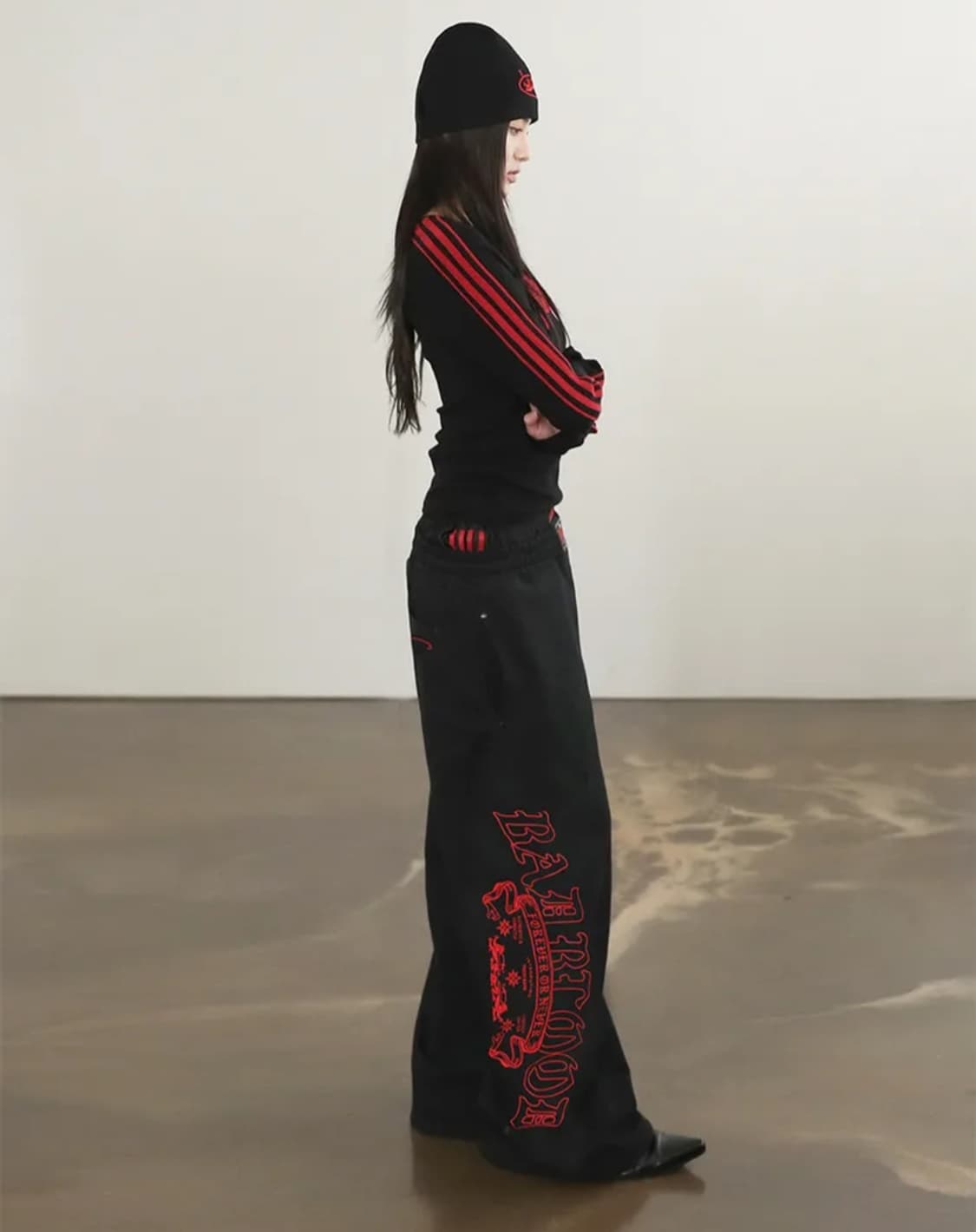 배드블러드 2way 커브드 조거 트라우져 블랙 상품이미지2