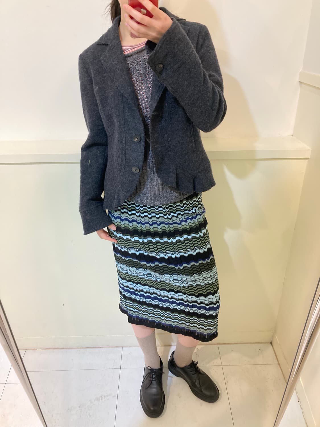 웨스턴 y2k 러플 울 플리츠 숏자켓 상품이미지9