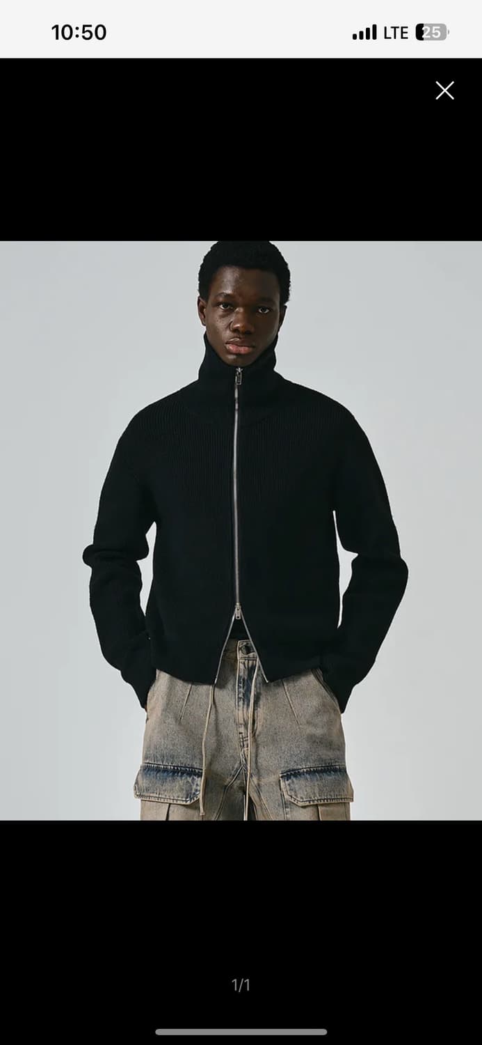 노이어 하이넥 집업 니트 48 (새상품) 상품이미지1