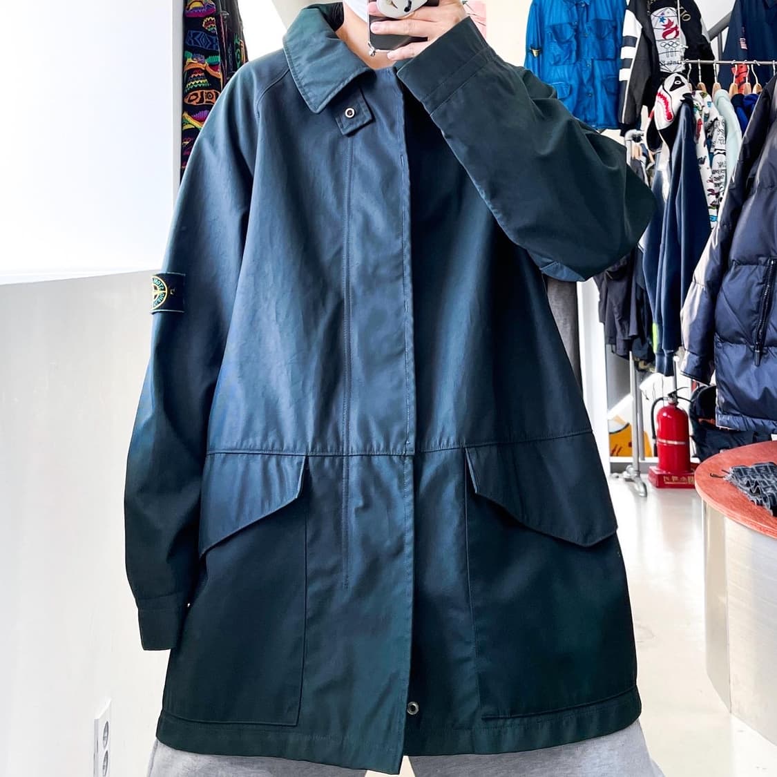 스톤 아일랜드 99S/S 그린와펜 가먼트다이드 닐럼파카 상품이미지2