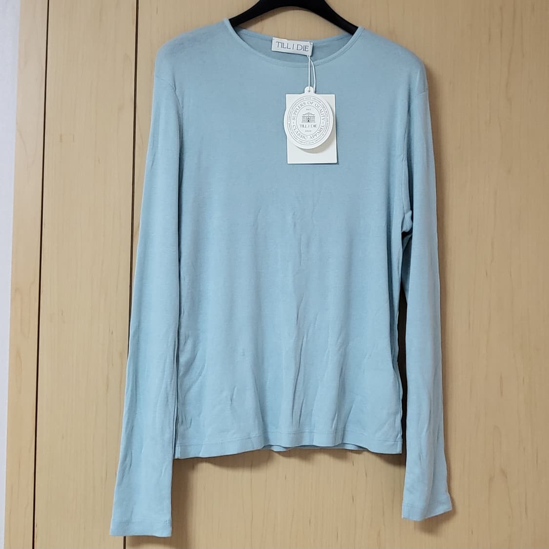 택달린새상품) 틸아이다이 모달 슬림 베이직 티셔츠 스카이블루 상품이미지6