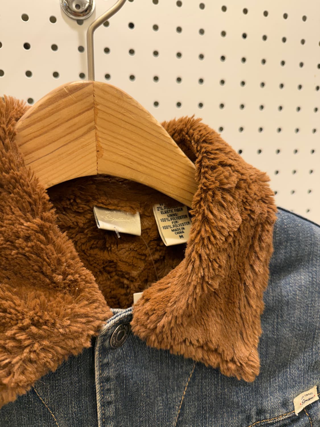 Y2K 빈티지 슬림핏 쉐르파 크롭 데님 자켓 U315 상품이미지4