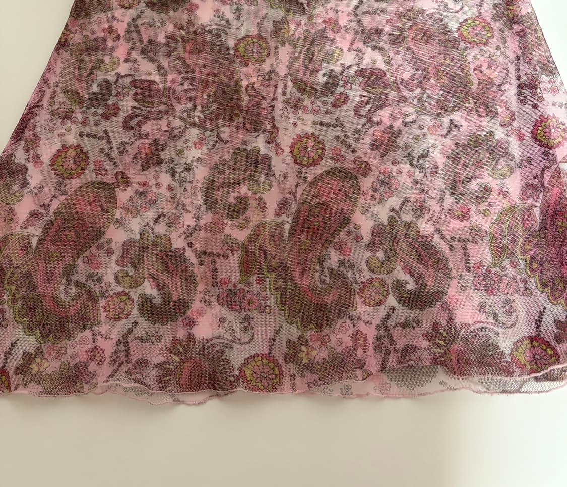 빈티지 페이즐리 리본 슬리브리스 나시 상품이미지3