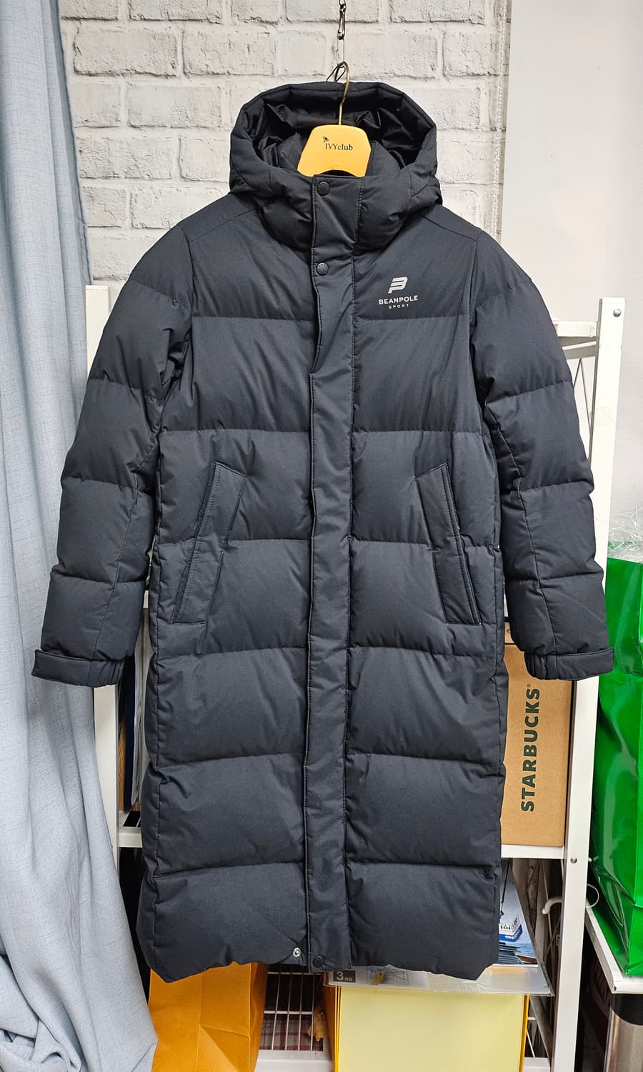 빈폴 여성 남성 롱패딩 S 90 덕다운 벤치다운 남녀공용 XD67 상품이미지1