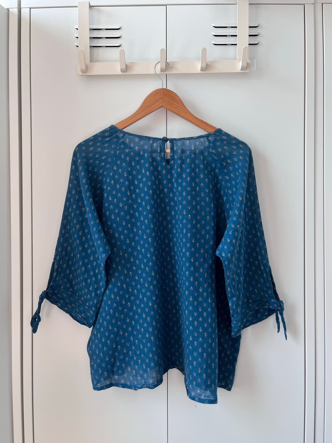 Persodea 스즈코 아오이유우 청록 패턴 블라우스 상품이미지10