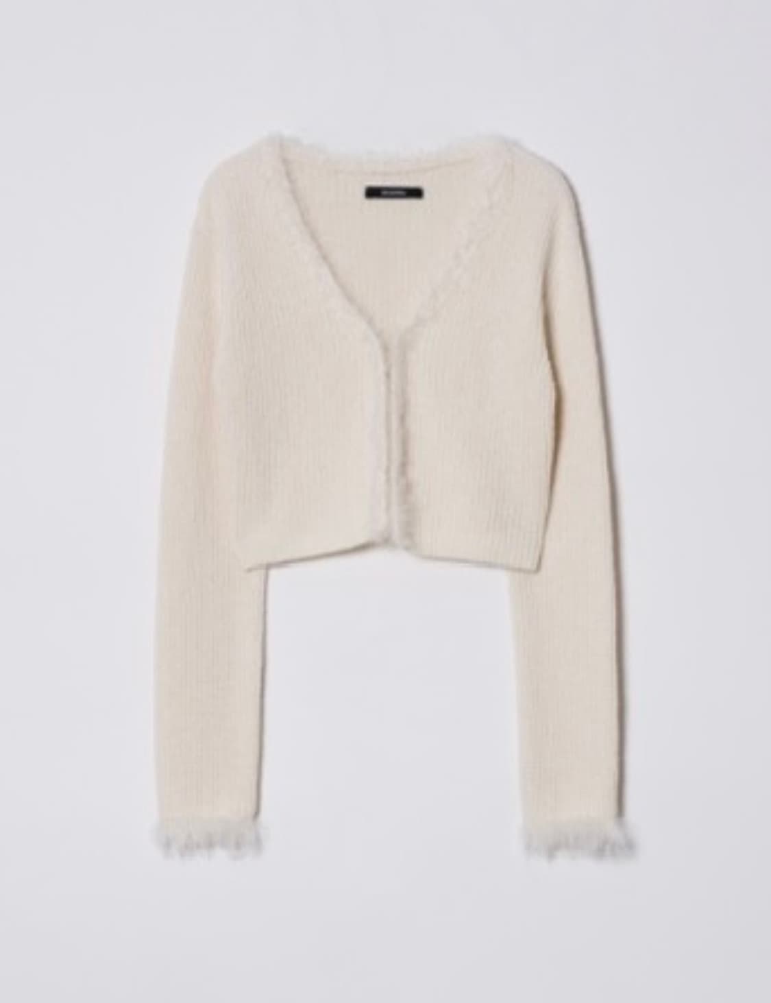 택O) 다이애그널 퍼 트리밍 가디건 아이보리 [아이린, 한선화 착용] 상품이미지1