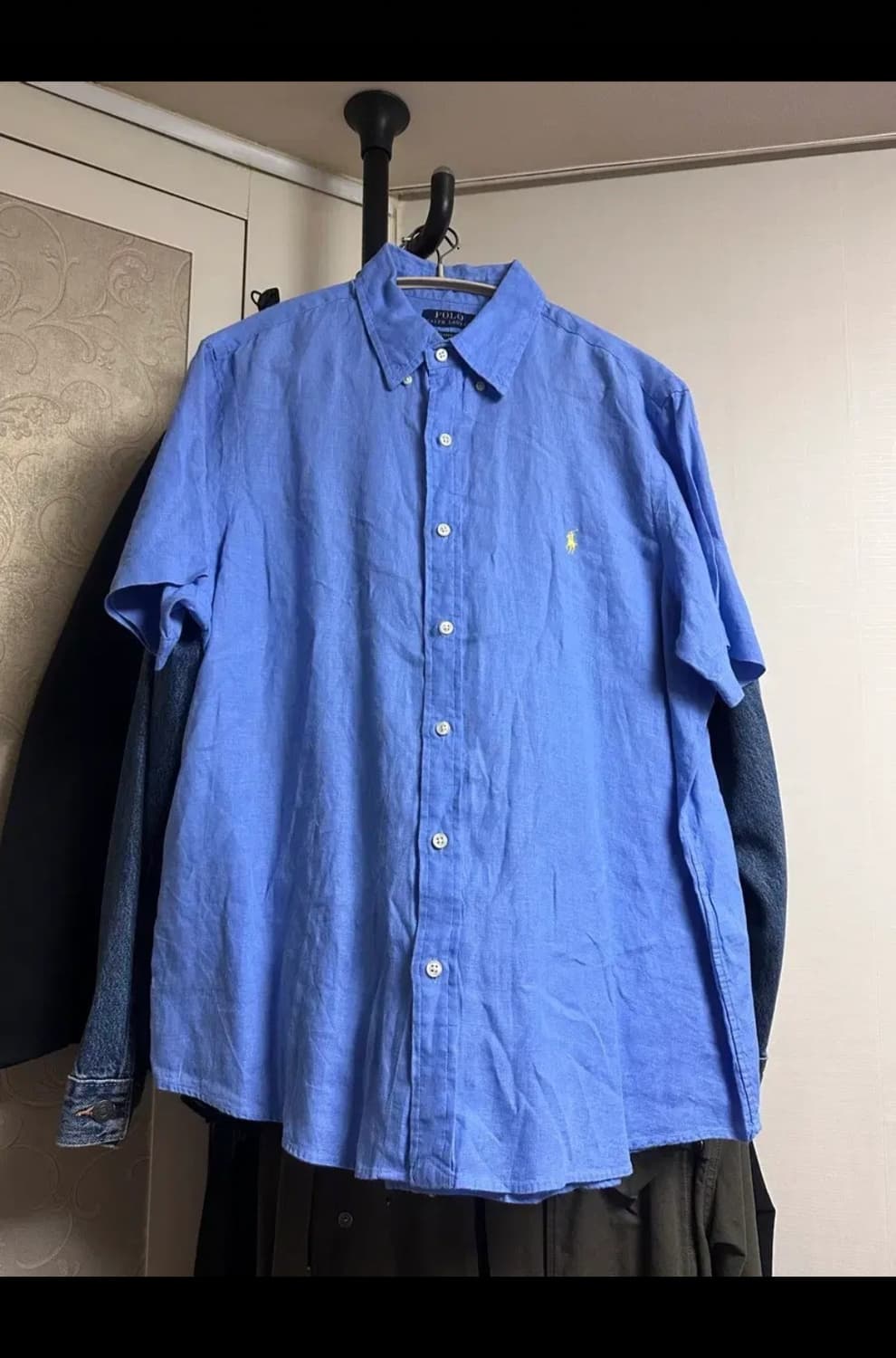 폴로 랄프로렌 블루 린넨 반팔 셔츠 클래식 L 상품이미지1
