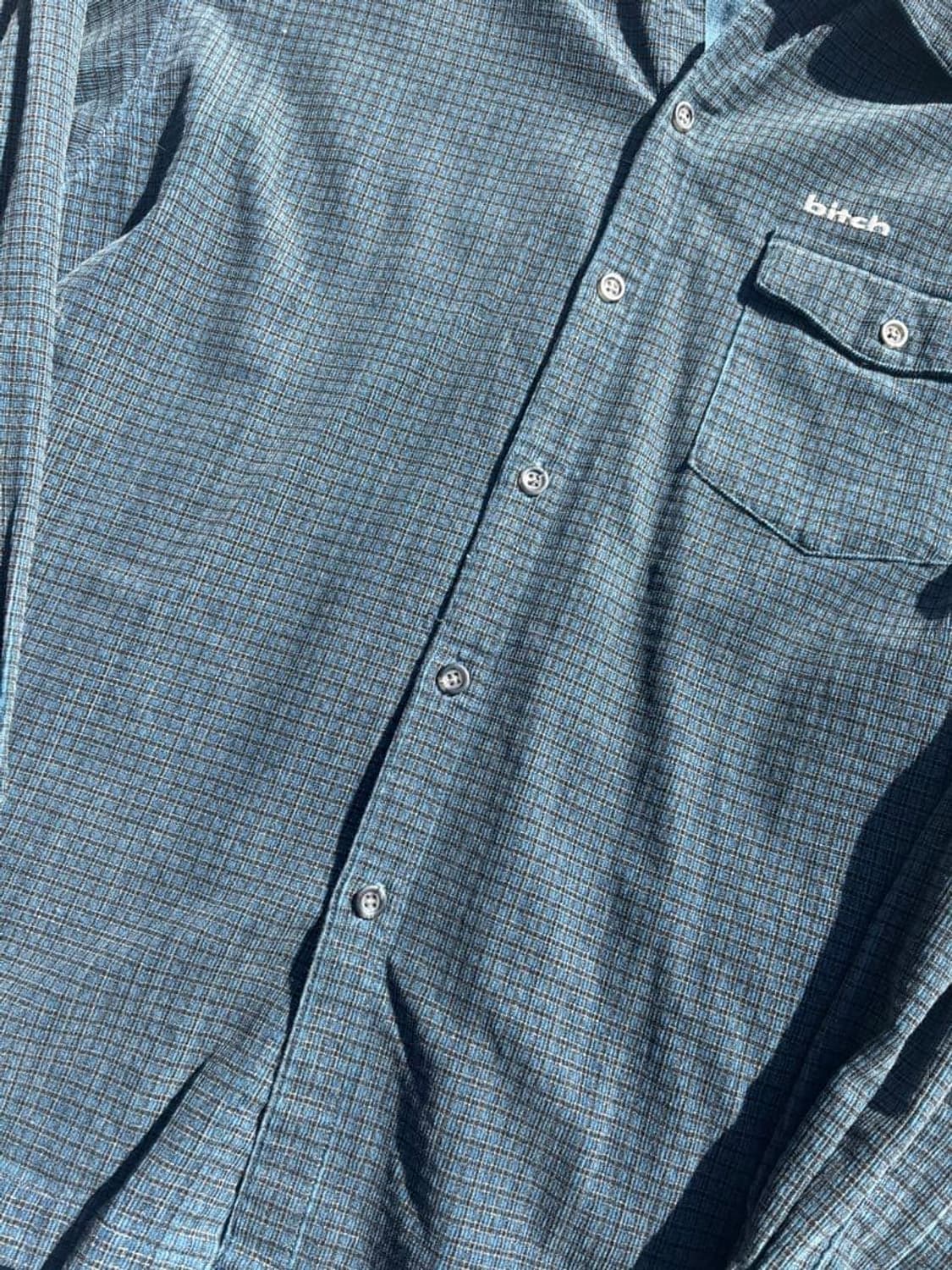 90s 비치 스케이트보드 로고 자수 플란넬 체크 셔츠 상품이미지3