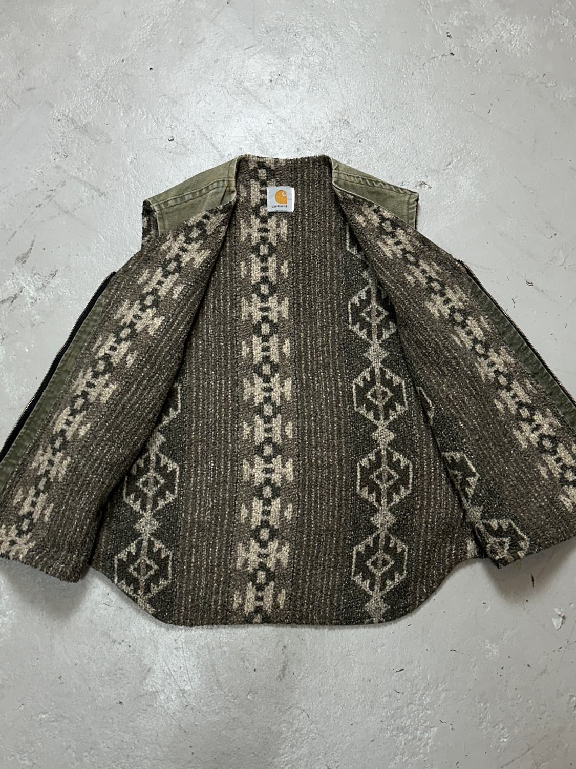 90's OG 칼하트 VP166 아즈텍 베스트 칼하트 다크올리브 모스그린 상품이미지8