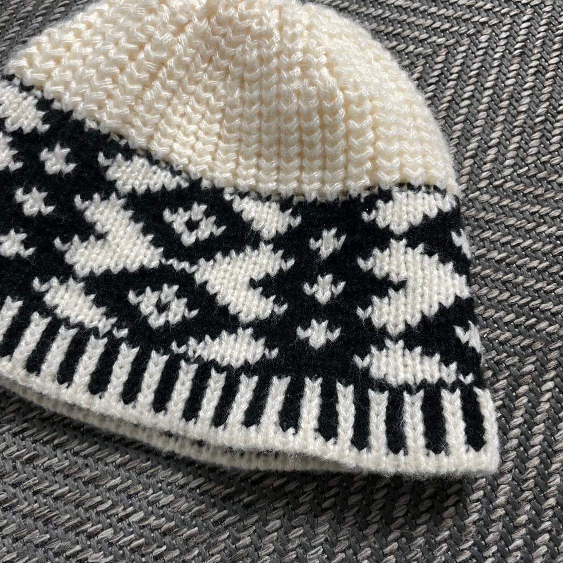 빈티지 노르딕 패던 니트 비니 y 4577 상품이미지3