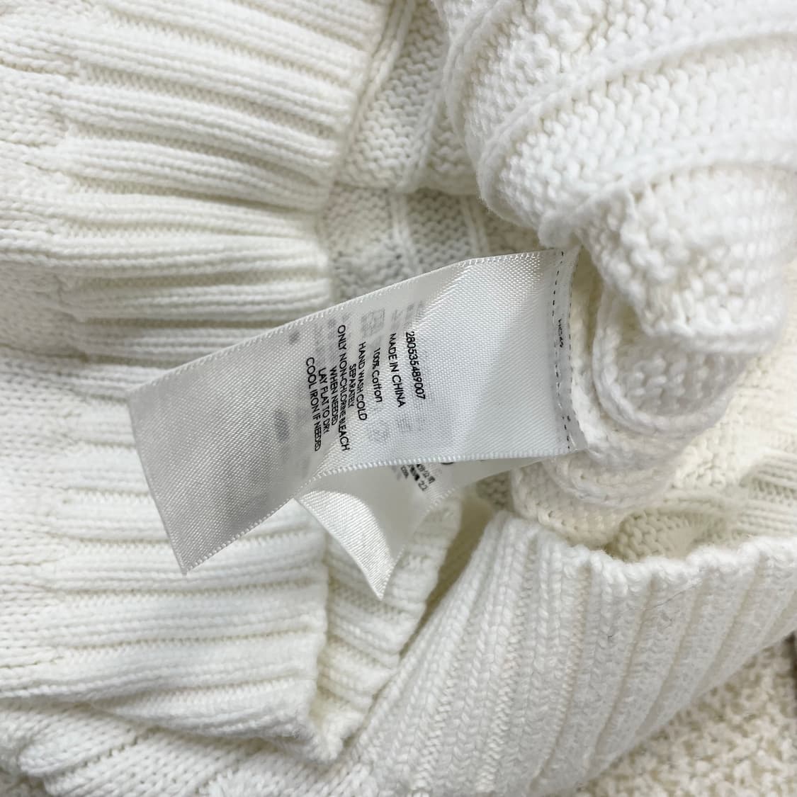 폴로 랄프로렌 포니 로고 케이블 라운드 니트 화이트 상품이미지5