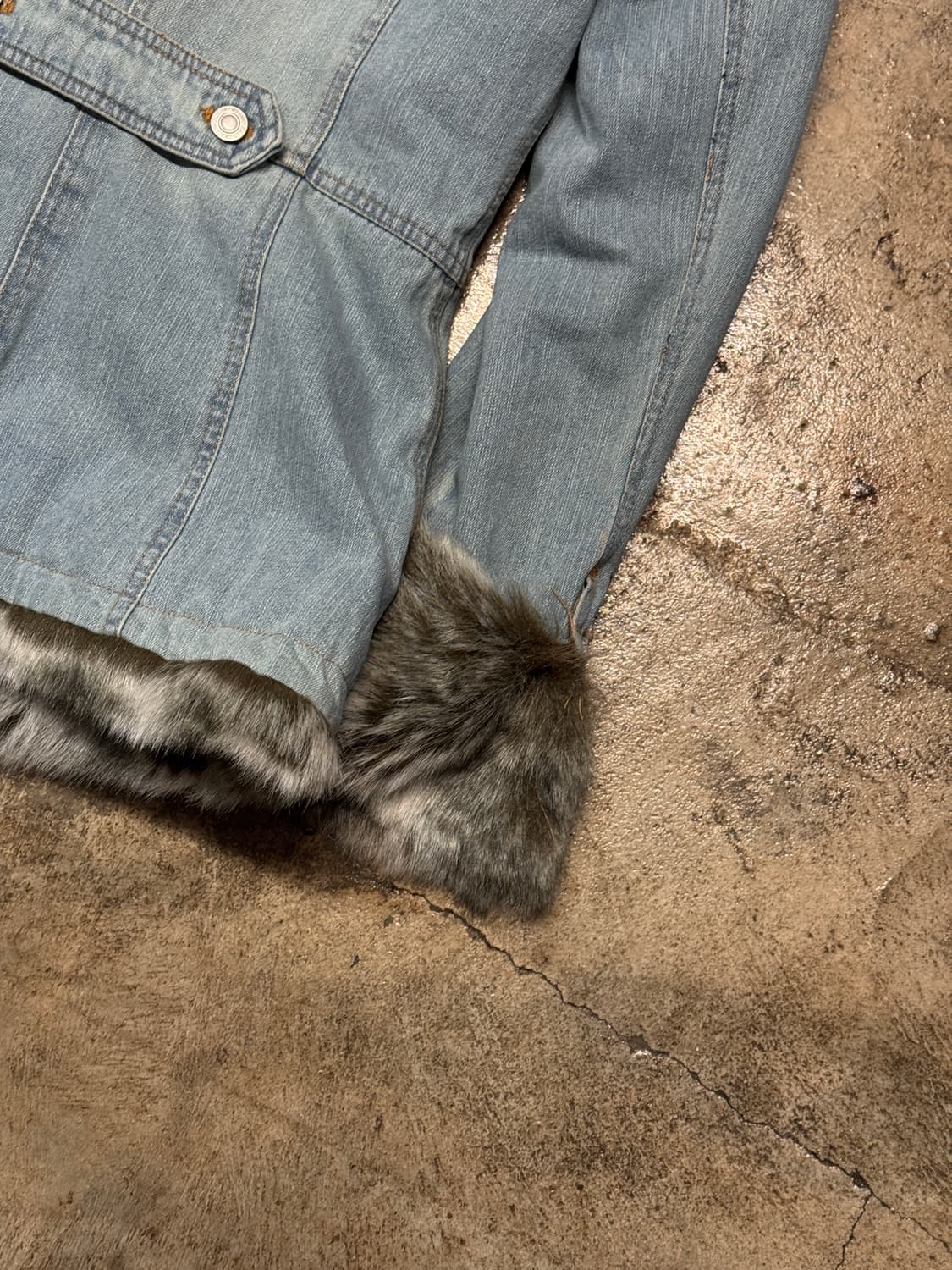 44-55 ) JPN Fur Denim Jacket 상품이미지10