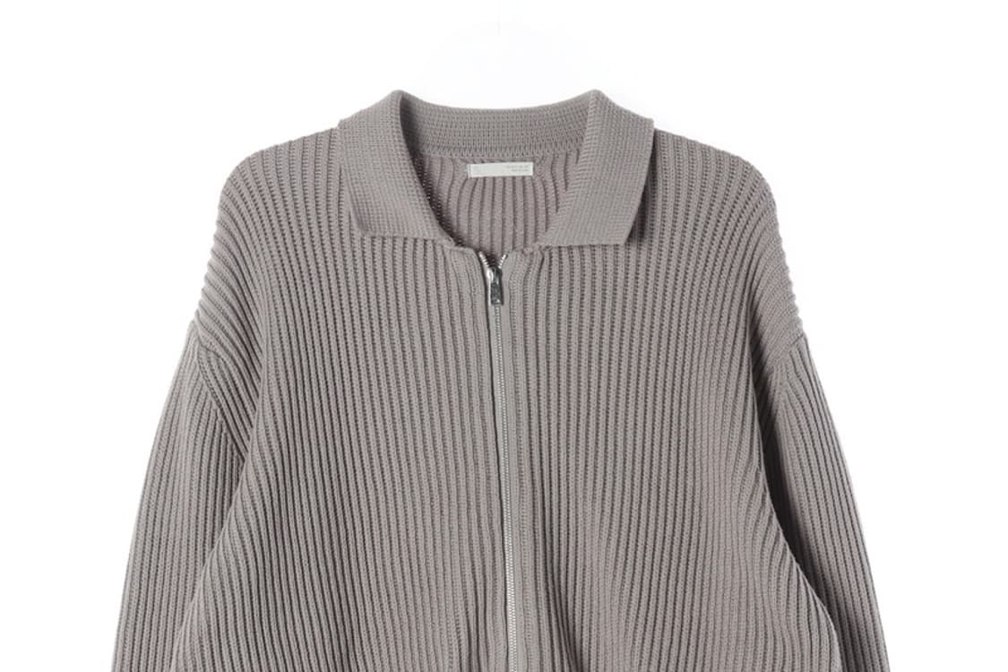 ZARA 리브드 코튼 블렌드 집업 가디건 L 상품이미지3