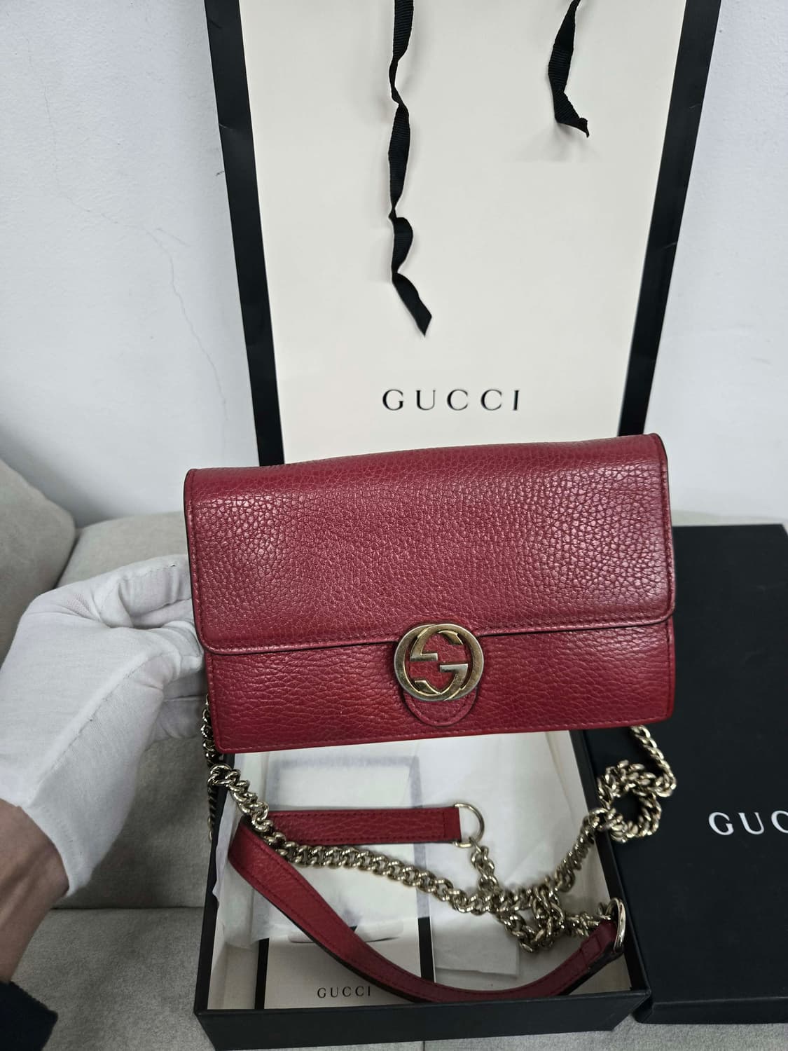 [보증서 정품] 구찌 인터로킹 체인백 상품이미지5