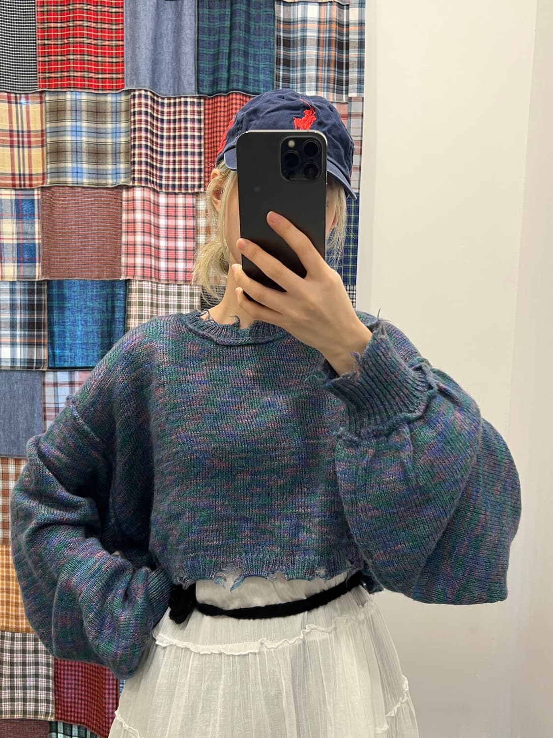 블루 캔디 크롭 니트 상품이미지3