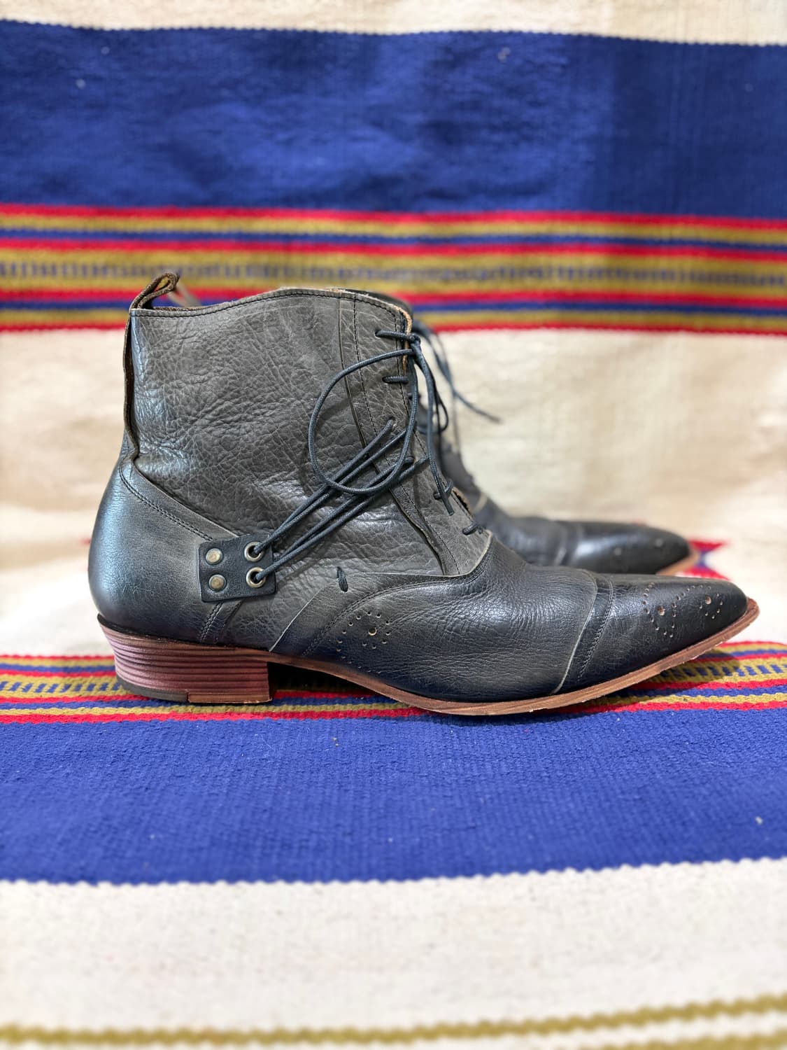 MORGAN HOMME 웨스턴 레이스업 부츠 상품이미지2