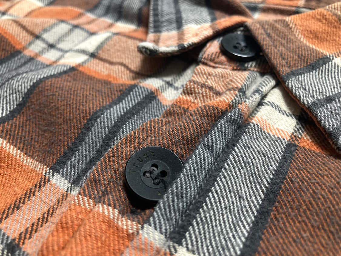 90s 트러스트 오버핏 플란넬 체크 남방 셔츠 105-110 상품이미지4